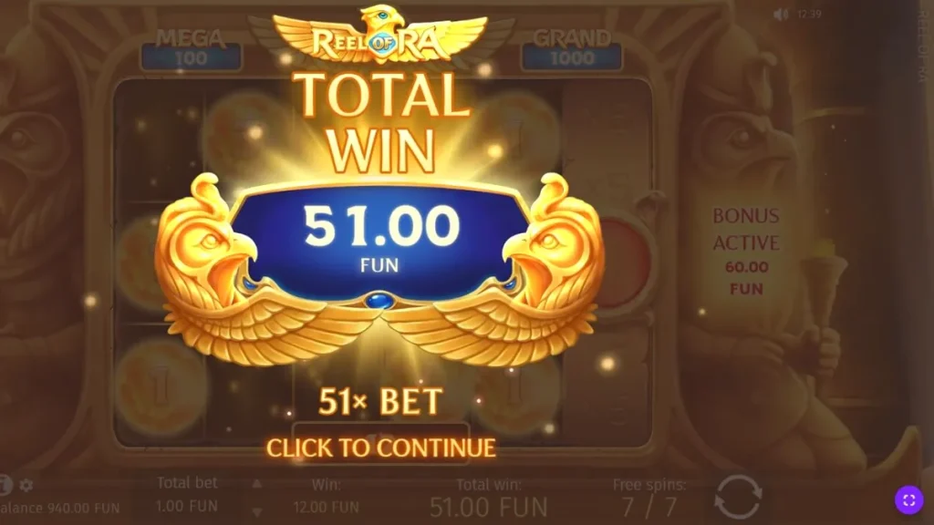 Tampilan visual slot Reel of Ra dengan tema Mesir Kuno yang megah